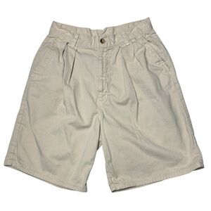 Vintage 90s Duck Head Khaki Pleated Shorts Mens Classic Preppy Chino Y2K Mallard